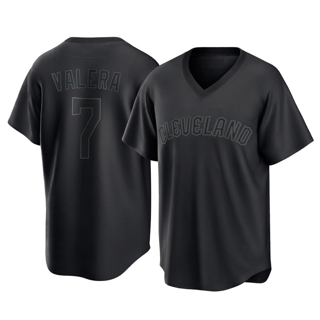 Cleveland Guardians #7 George Valera Player Black CONTON T-shirt Home Game Stitched Jerseys