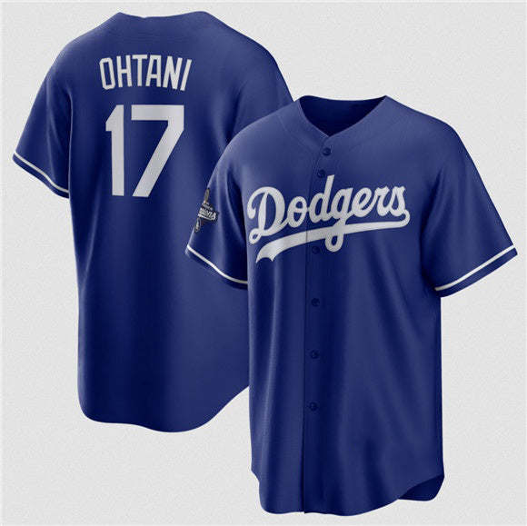 Los Angeles Dodgers #17 Shohei Ohtani Blue CONTON 2025 World Series Champions Stitched Jersey