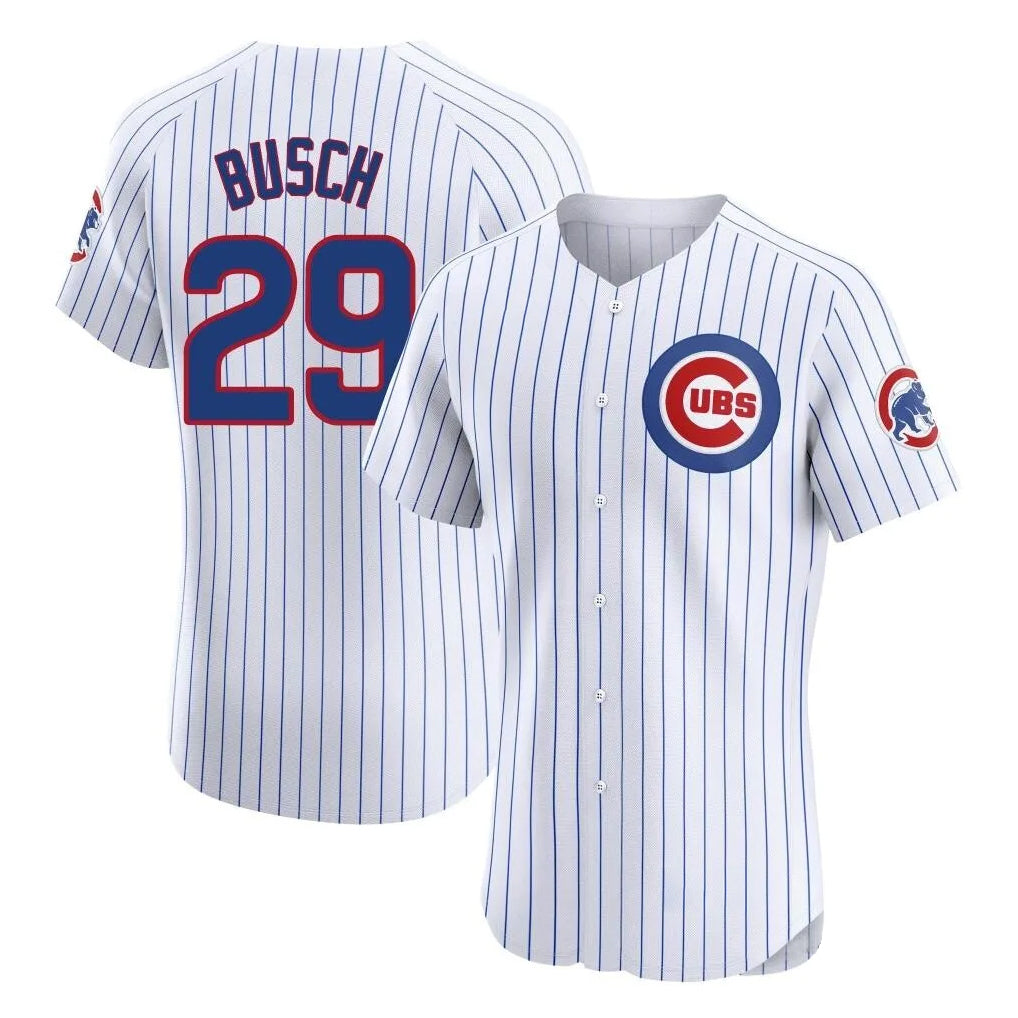 Chicago Cubs #29 Michael Busch Player White CONTON Limited Elite Home Game Stitched Jerseys