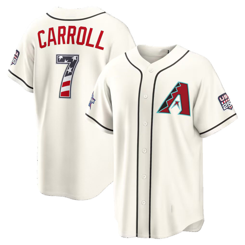 Arizona Diamondbacks #7 Corbin Carroll 2026 All-Star Edition Stars & Stripes Cream CONTON Stadium Jersey