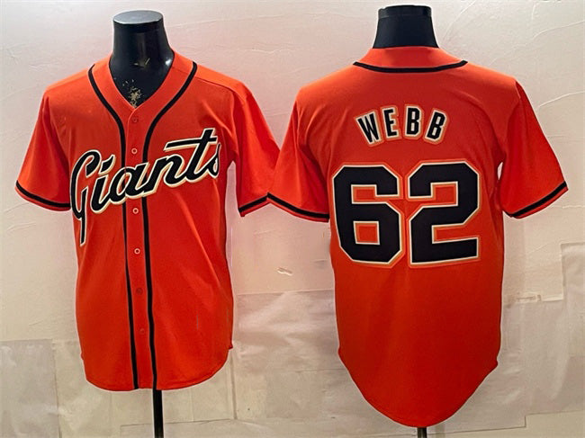 San Francisco Giants #62 Logan Webb Orange CONTON Cool Base Stitched Jersey