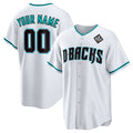 Custom Arizona Diamondbacks Active Player White CONTON 2023 World Series Cool Base Stitched Jersey