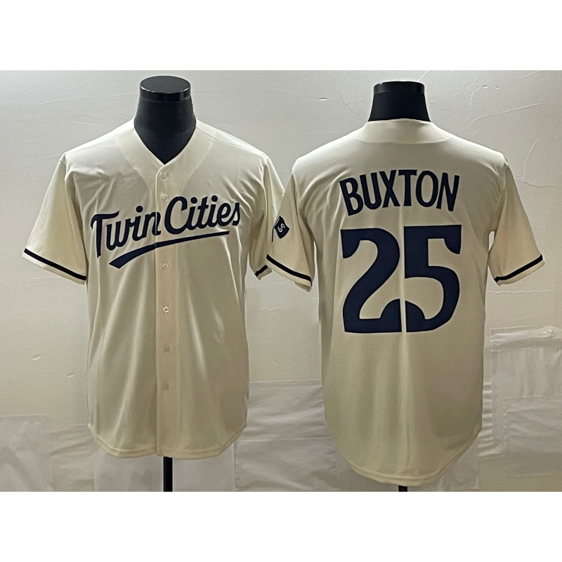 Minnesota Twins #25 Byron Buxton 2023 Cream CONTON Cool Base Stitched Jersey