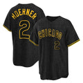 Chicago Cubs #2 Nico Hoerner Player Black CONTON Snake Skin City Game Stitched Jerseys