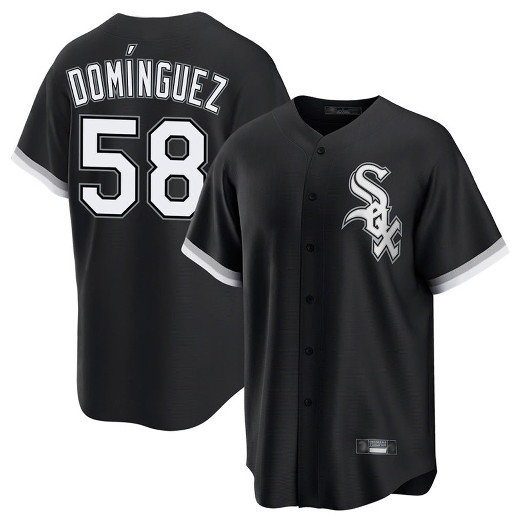 Chicago White Sox #58 Seranthony Dominguez Player Black CONTON Home Game Stitched Jerseys