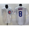 Chicago Cubs #8 Ian Happ White CONTON Cool Base Stitched Jersey