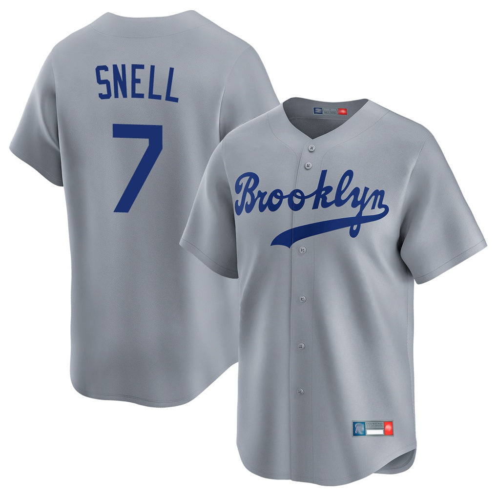 Los Angeles Dodgers #7 Blake Snell Player Gray CONTON Game Limited Home Stitched Jerseys