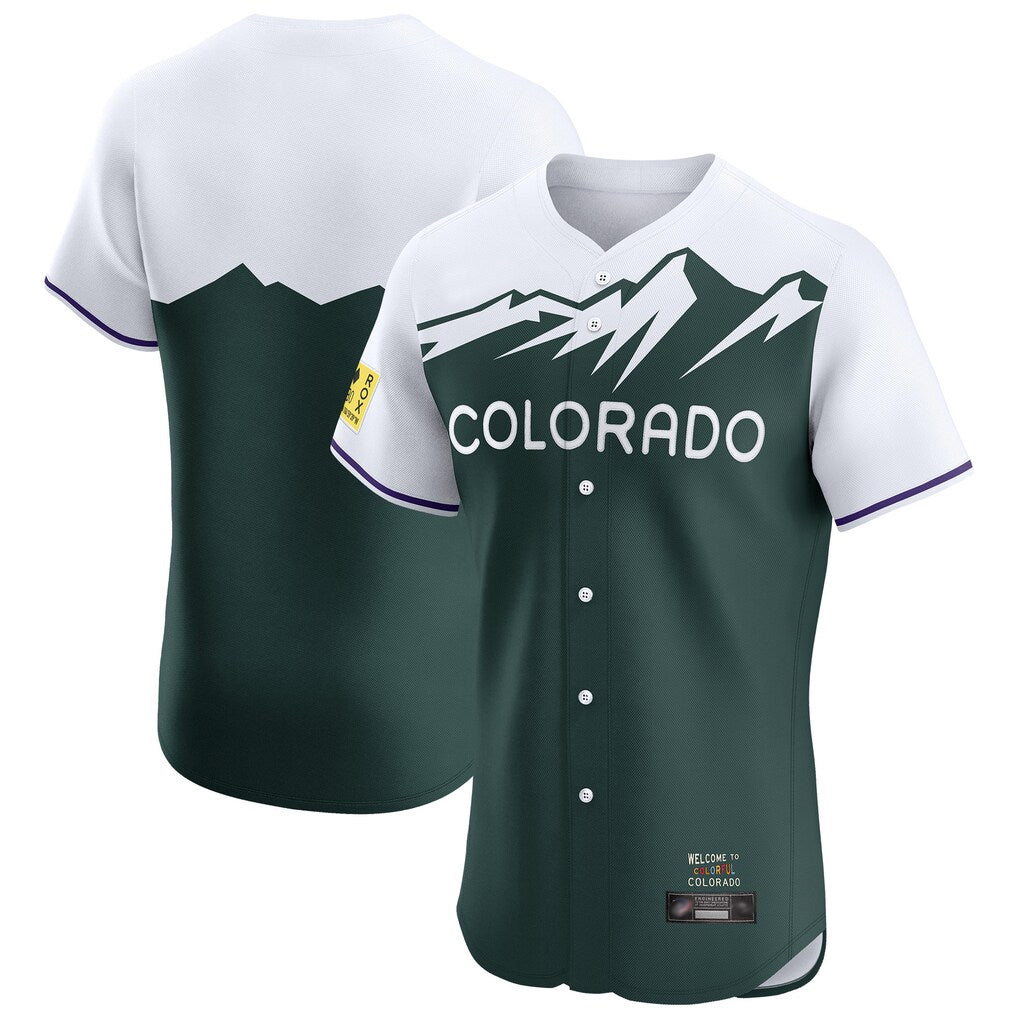 Colorado Rockies Blank Player Green CONTON City Connect Limited Elite Home Stitched Jerseys