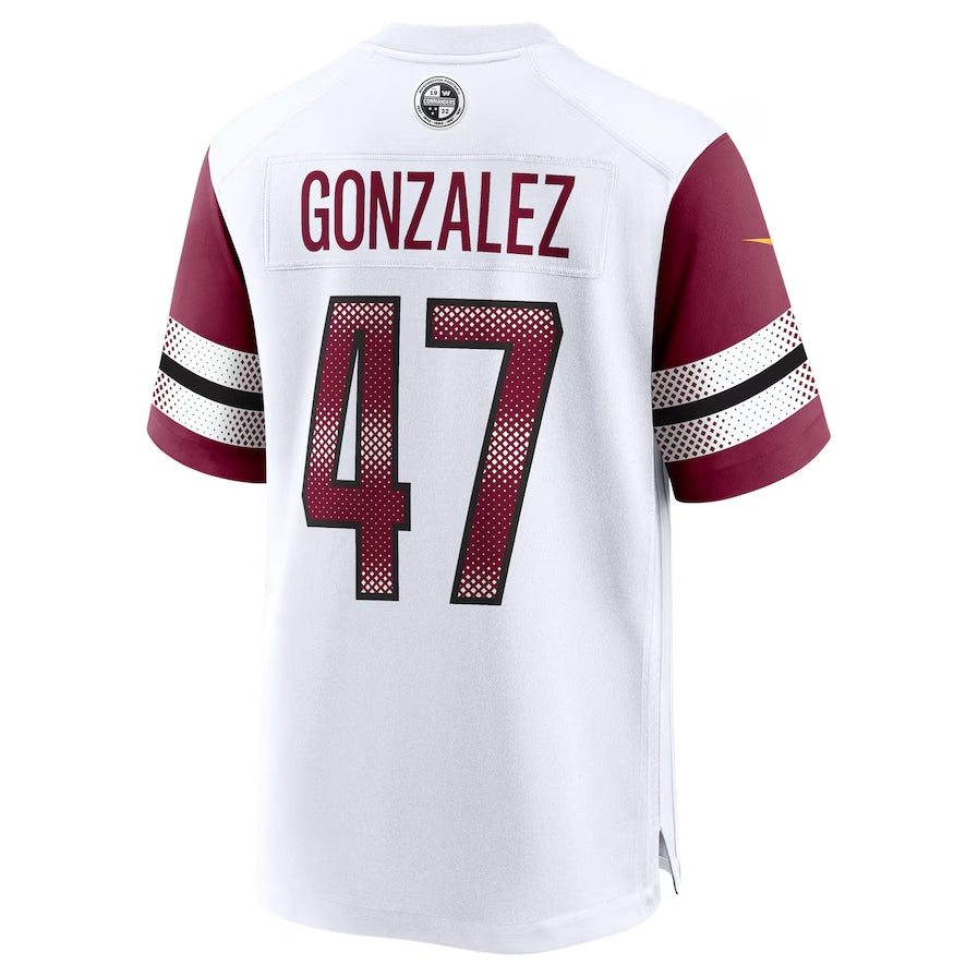 W.Commanders #47 Zane Gonzalez White CONTON Game Jersey