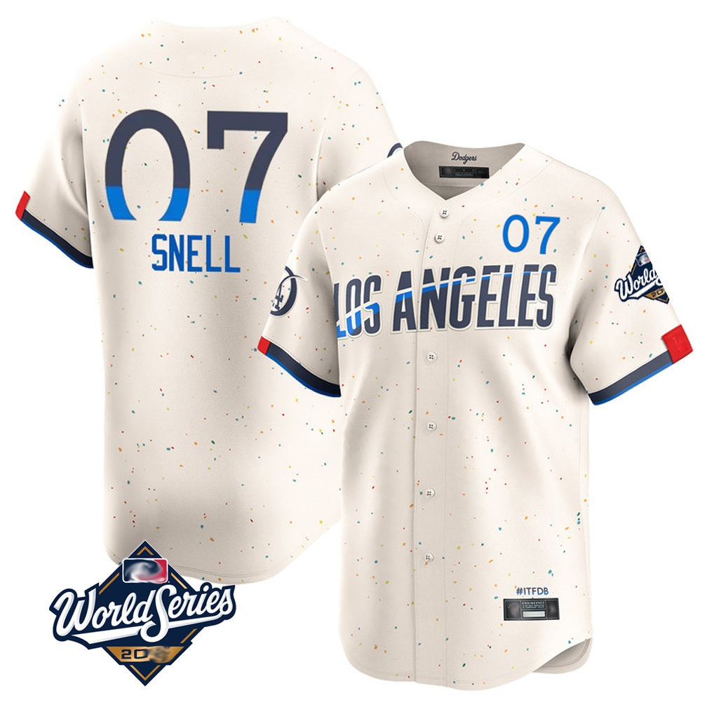 Los Angeles Dodgers #7 Blake Snell Player Cream CONTON City Connect Limited World Series Home Stitched Jerseys