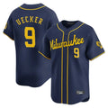 Milwaukee Brewers #9 Bob Uecker Player Navy CONTON Home Limited Stitched Jerseys