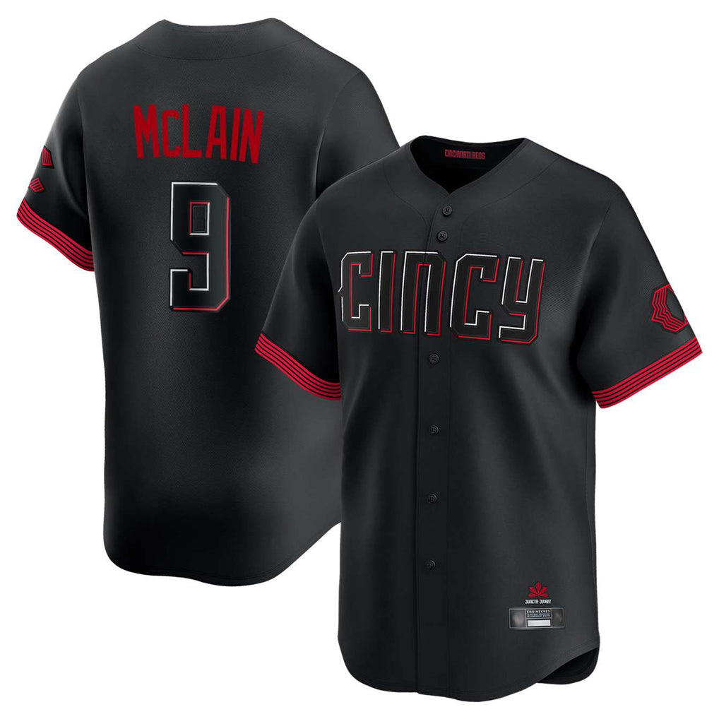 Cincinnati Reds #9 Matt McLain Player Black CONTON City Connect Home Limited Stitched Jerseys