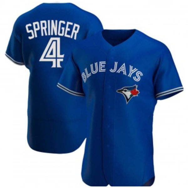 Toronto Blue Jays #4 George Springer Royal CONTON Flex Base Stitched Jersey