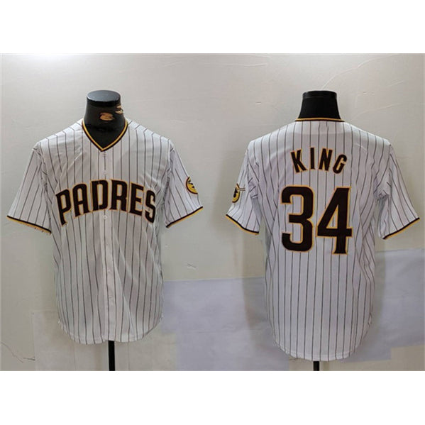 San Diego Padres #34 Michael King White CONTON Cool Base Stitched Jersey
