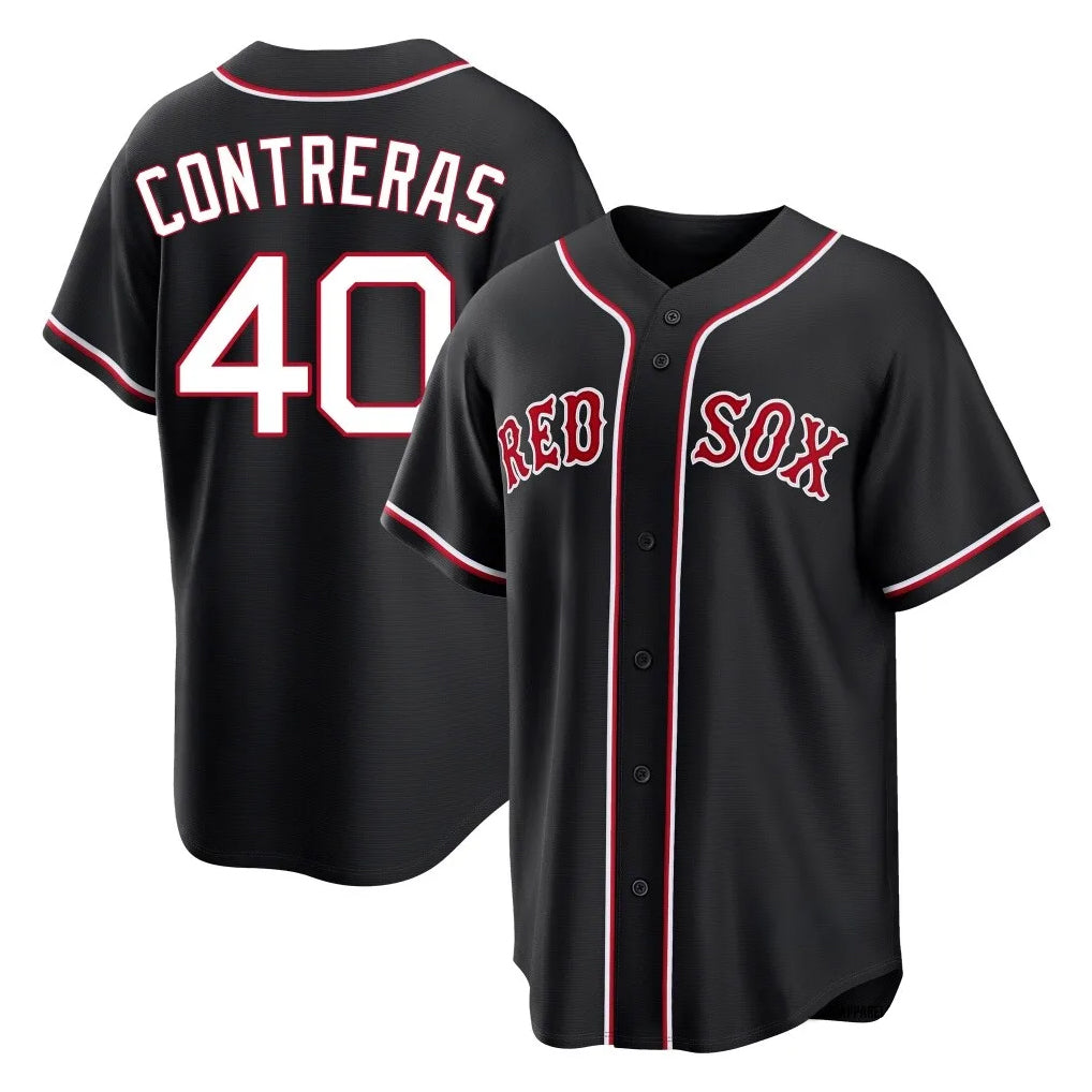 Boston Red Sox #40 Willson Contreras Player Black CONTON Out Home Game Stitched Jerseys