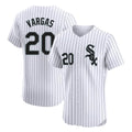 Chicago White Sox #20 Miguel Vargas Player White CONTON Stripe Limited Elite Home Stitched Jerseys