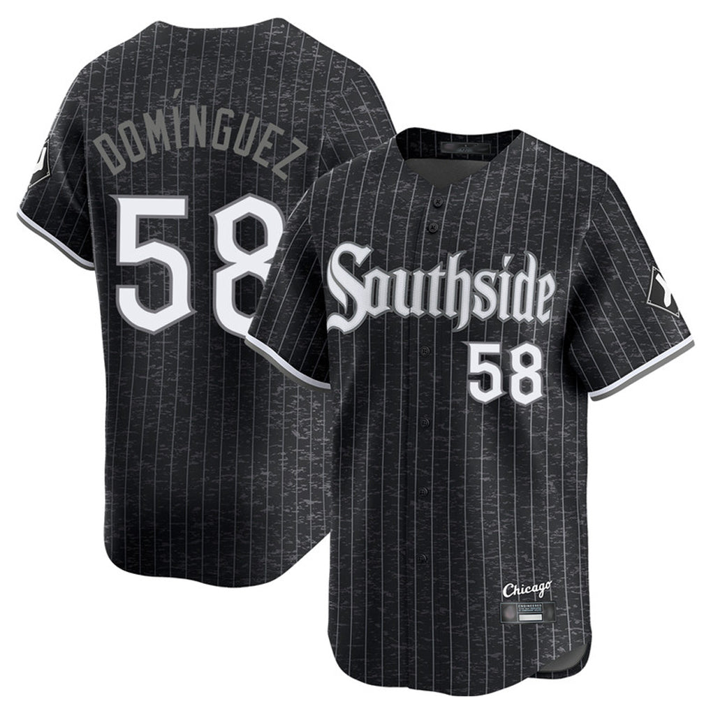 Chicago White Sox #58 Seranthony Dominguez Player Black CONTON City Connect Limited Home Stitched Jerseys