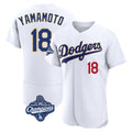 Los Angeles Dodgers #18 Yoshinobu Yamamoto Player Gold White CONTON World Series Meet 2026 Collection Stadium Limited Elite Stitched Jerseys