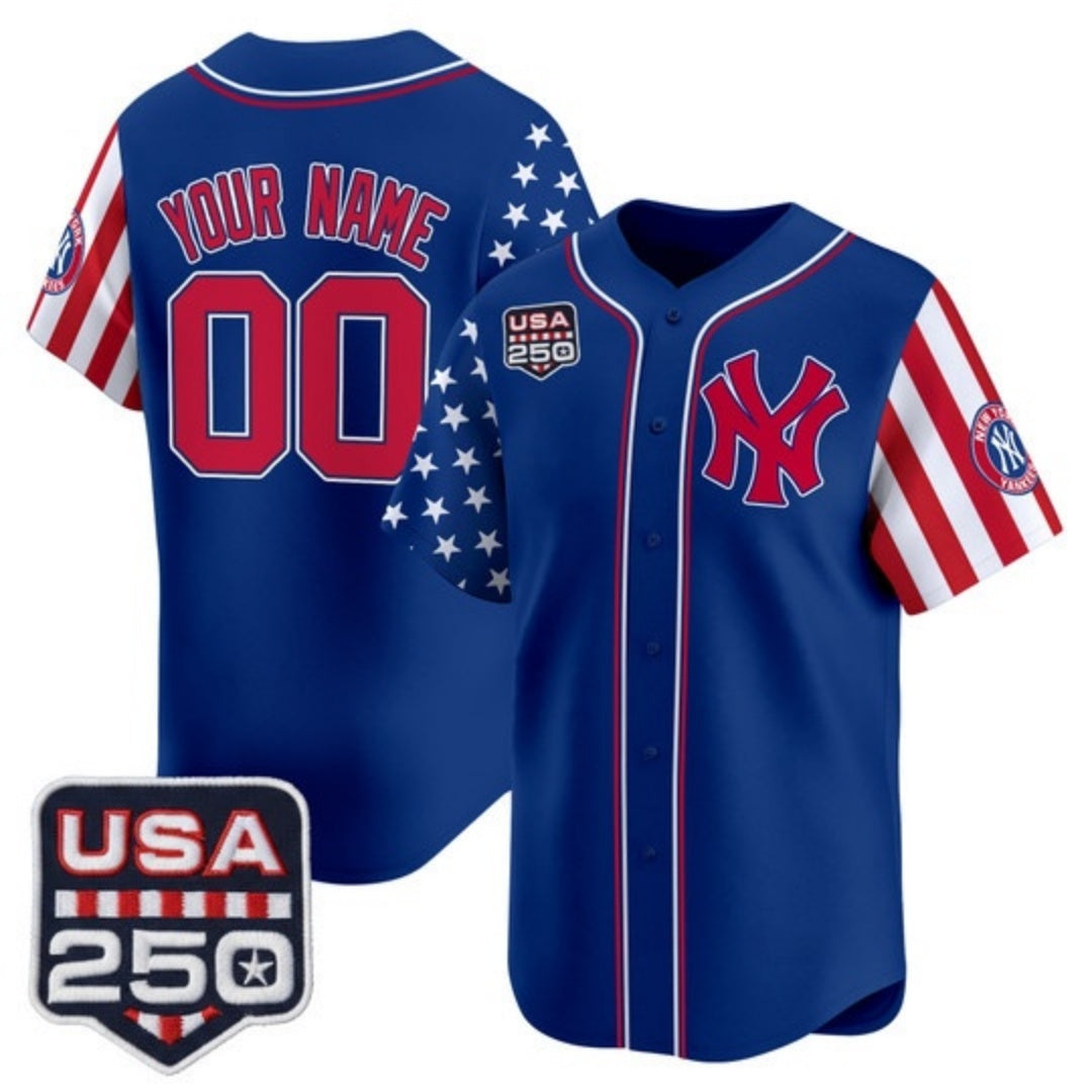 Custom New York Yankees America 250 Edition Vapor Premier Limited Royal CONTON Stitched Jerseys