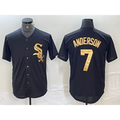 Chicago White Sox #7 Tim Anderson Black Gold CONTON Cool Base Stitched Jersey