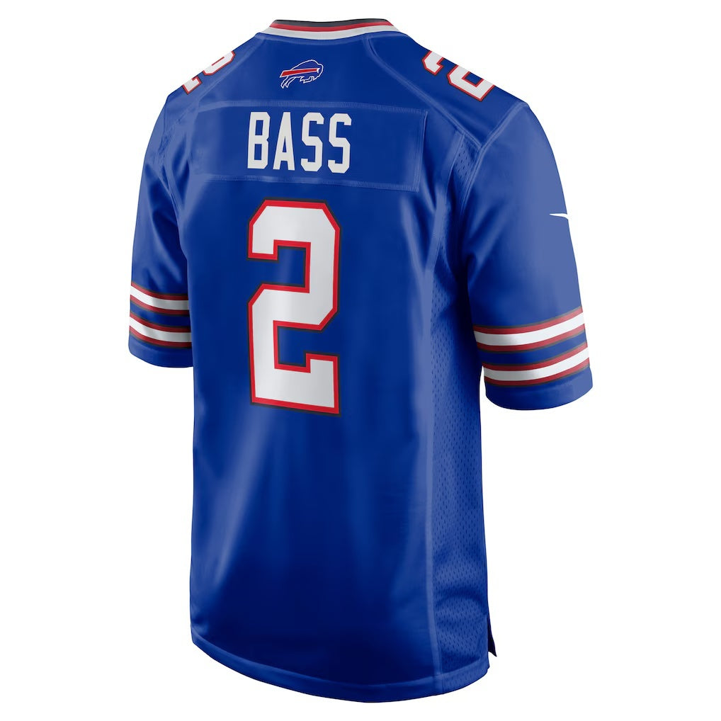B.Bills #2 Tyler Bass Royal CONTON Game Player Jersey