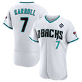 Arizona Diamondbacks #7 Corbin Carroll White CONTON 2023 World Series Flex Base Stitched Jersey