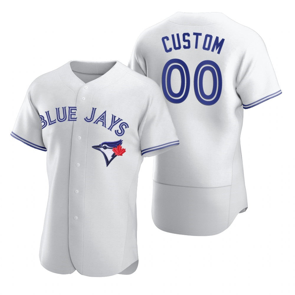 Custom Toronto Blue Jays White CONTON 2020 Stitched Flex Base Jersey