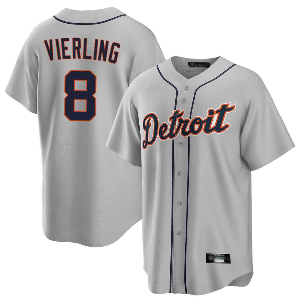 Detroit Tigers #8 Matt Vierling Player Gray CONTON Home Game Stitched Jerseys