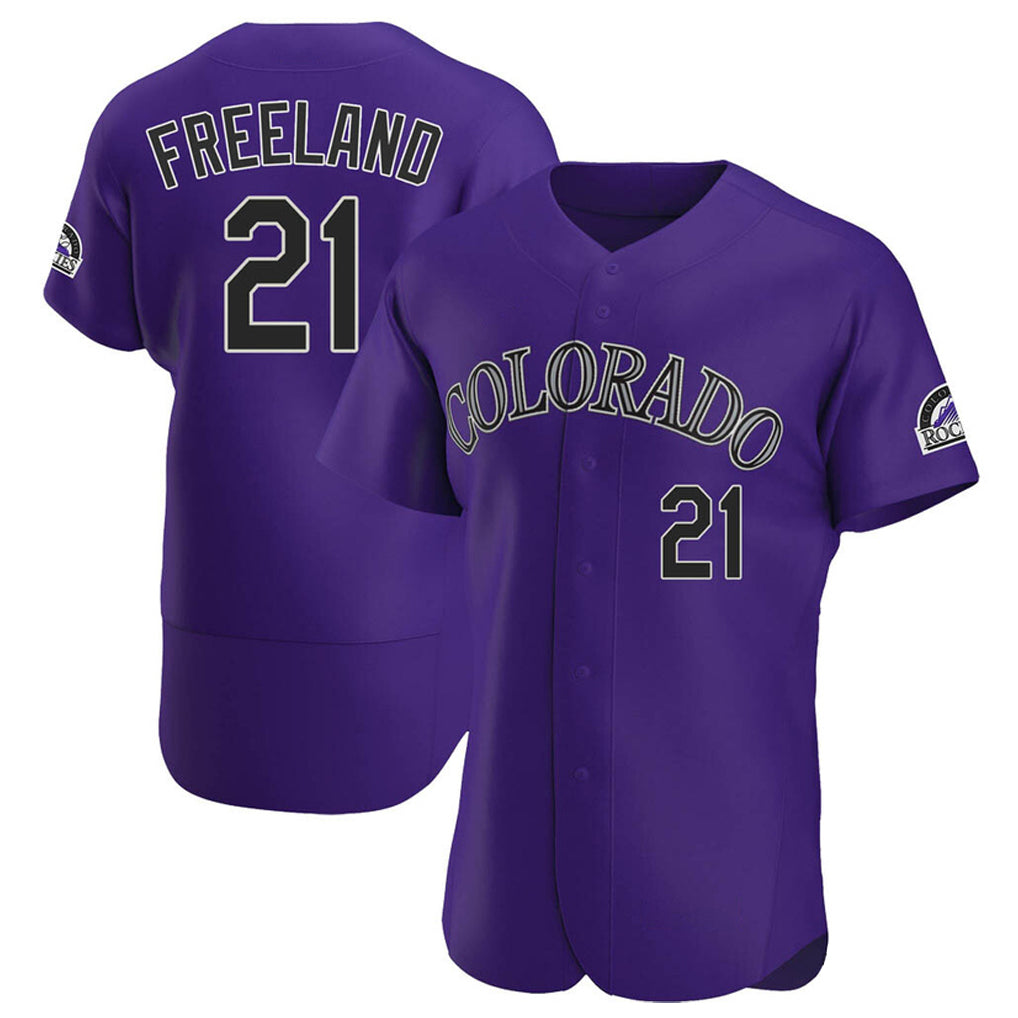 Colorado Rockies #21 Kyle Freeland Player Purple CONTON Limited Elite Home Stitched Jerseys
