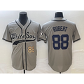 Chicago White Sox #88 Luis Robert Number Grey CONTON Cool Base Stitched Jersey