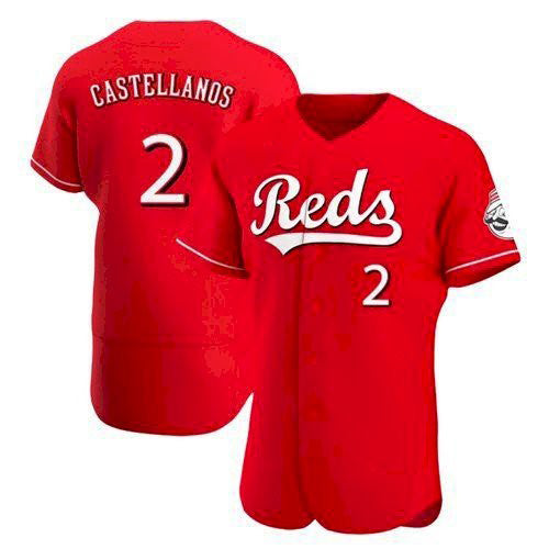 Cincinnati Reds #2 Nick Castellanos Scarlet CONTON 2021 Alternate Jersey
