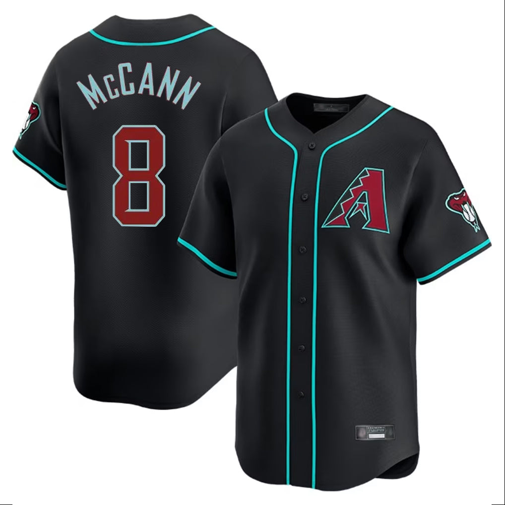 Arizona Diamondbacks #8 James McCann Player Black CONTON Limited Home Game Stitched Jerseys