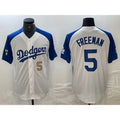 Los Angeles Dodgers #5 Freddie Freeman Number White Blue CONTON Fashion Stitched Cool Base Limited Jersey 3