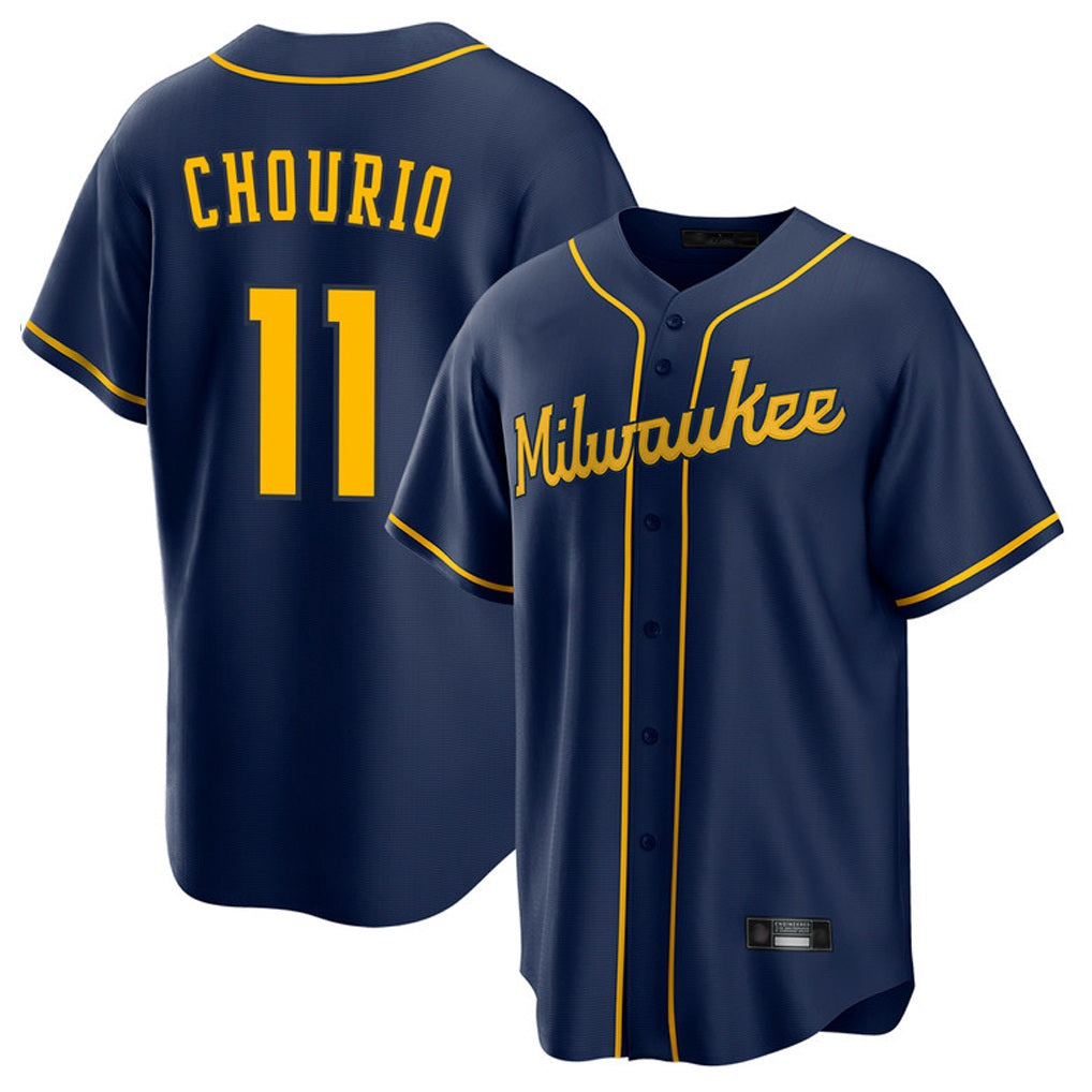 Milwaukee Brewers #11 Jackson Chourio Player Navy CONTON Home Game Stitched Jerseys
