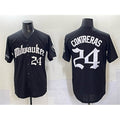 Milwaukee Brewers #24 William Contreras Black CONTON 'Gothic 414 Shadows Edition' Vapor Premier Limited Stitched Jersey