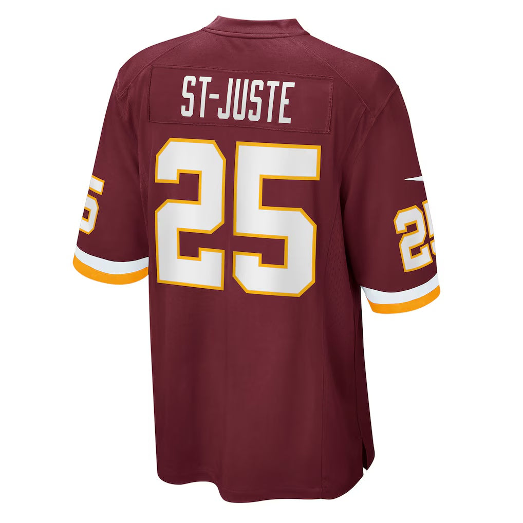 W.Football Team #25 Benjamin St-Juste Burgundy CONTON Game Jersey