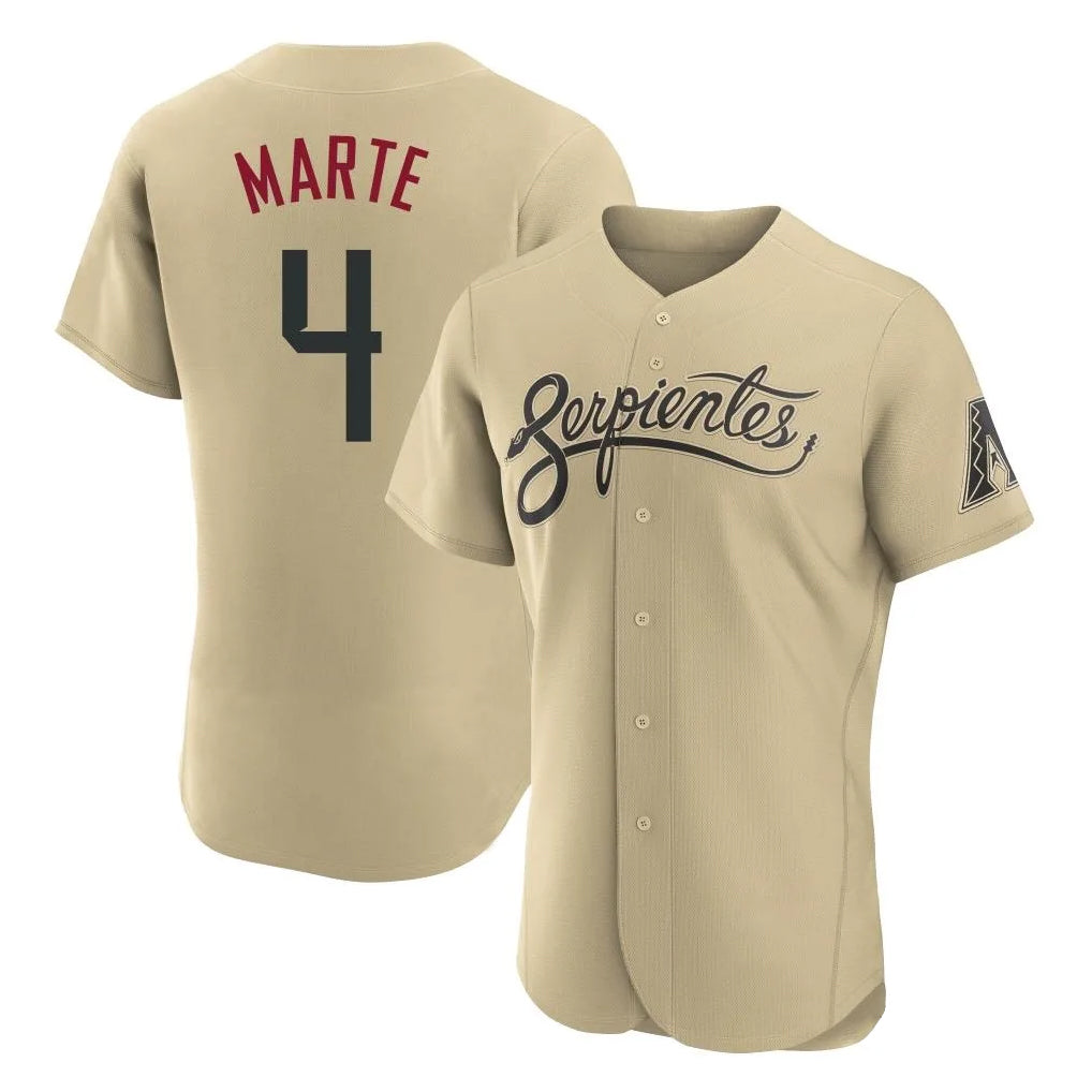 Arizona Diamondbacks #4 Ketel Marte Player Tan CONTON City Connect Limited Elite Home Game Stitched Jerseys