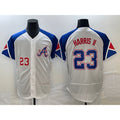 Atlanta Braves #23 Michael Harris II Number White CONTON 2023 City Connect Flex Base Stitched Jersey 3
