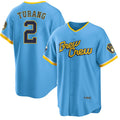 Milwaukee Brewers #2 Brice Turang Blue CONTON 2022 City Connect Cool Base Stitched Jersey