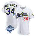 Los Angeles Dodgers #34 Fernando Valenzuela Player Gold White CONTON World Series Meet 2026 Collection Stadium Limited Elite Stitched Jerseys