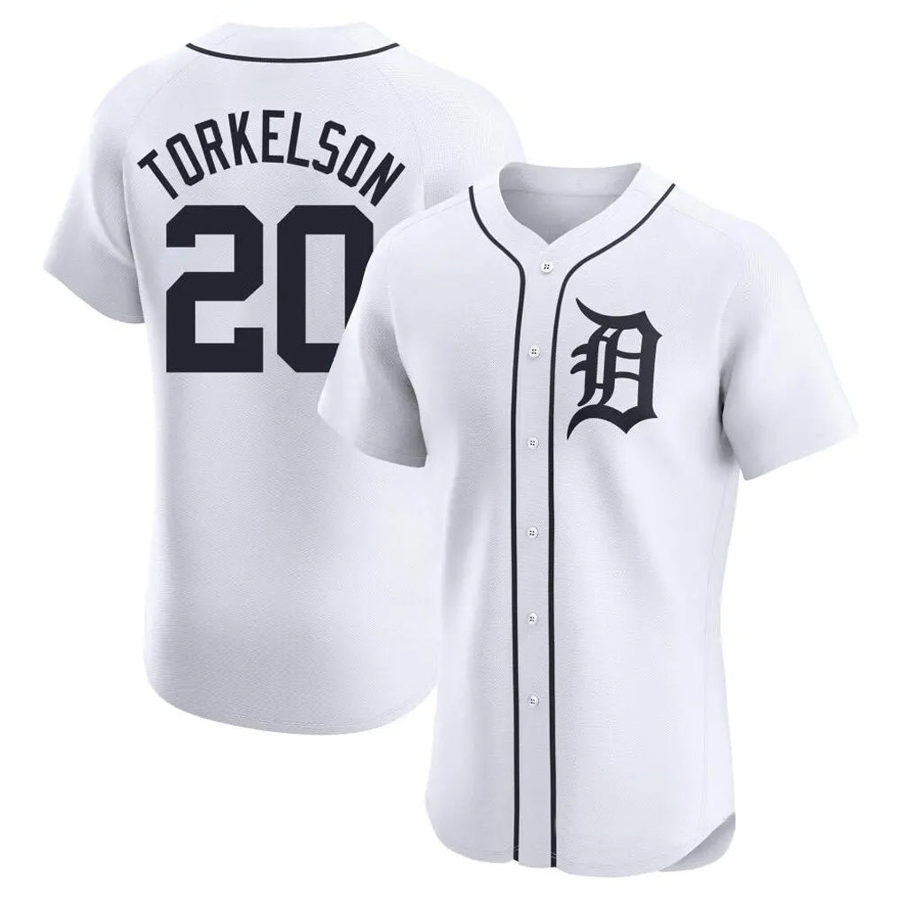 Detroit Tigers #20 Spencer Torkelson Player White CONTON Limited Elite Home Stitched Jerseys