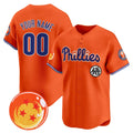Custom Philadelphia Phillies x Dragon Ball Orange CONTON Vapor Premier Limited Jersey - All Stitched