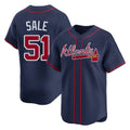Atlanta Braves #51 Chris Sale Player Navy CONTON Limited Home Game Stitched Jerseys