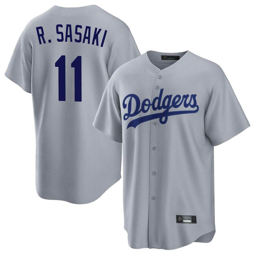 Los Angeles Dodgers #11 Roki Sasaki Player Gray CONTON Game Stitched Jerseys