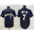 Kansas City Royals #7 Bobby Witt Jr. Black CONTON 'Gothic Crown Edition' Vapor Premier Limited Stitched Jersey