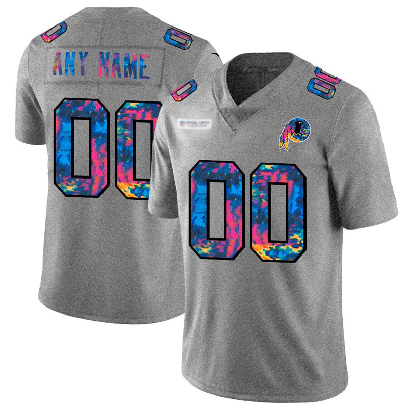Custom W.Redskins Gray CONTON Multi-Color 2020 Crucial Catch Vapor Untouchable Limited Jersey
