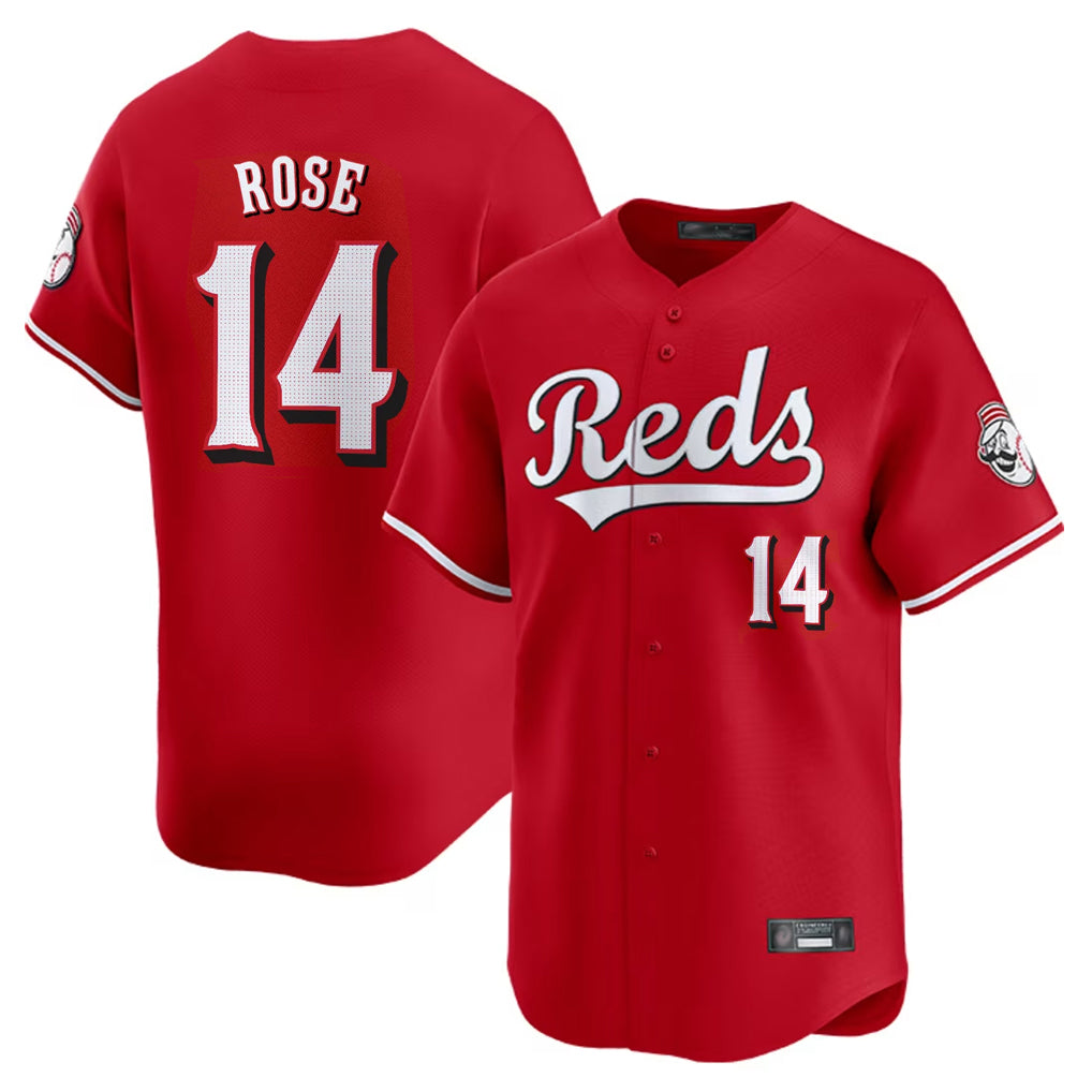 Cincinnati Reds #14 Pete Rose Player Red CONTON Home Limited Stitched Jerseys