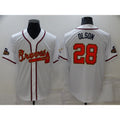 Atlanta Braves #28 Matt Olson 2022 White Gold CONTON World Series Champions Program Cool Base Stitched Jersey