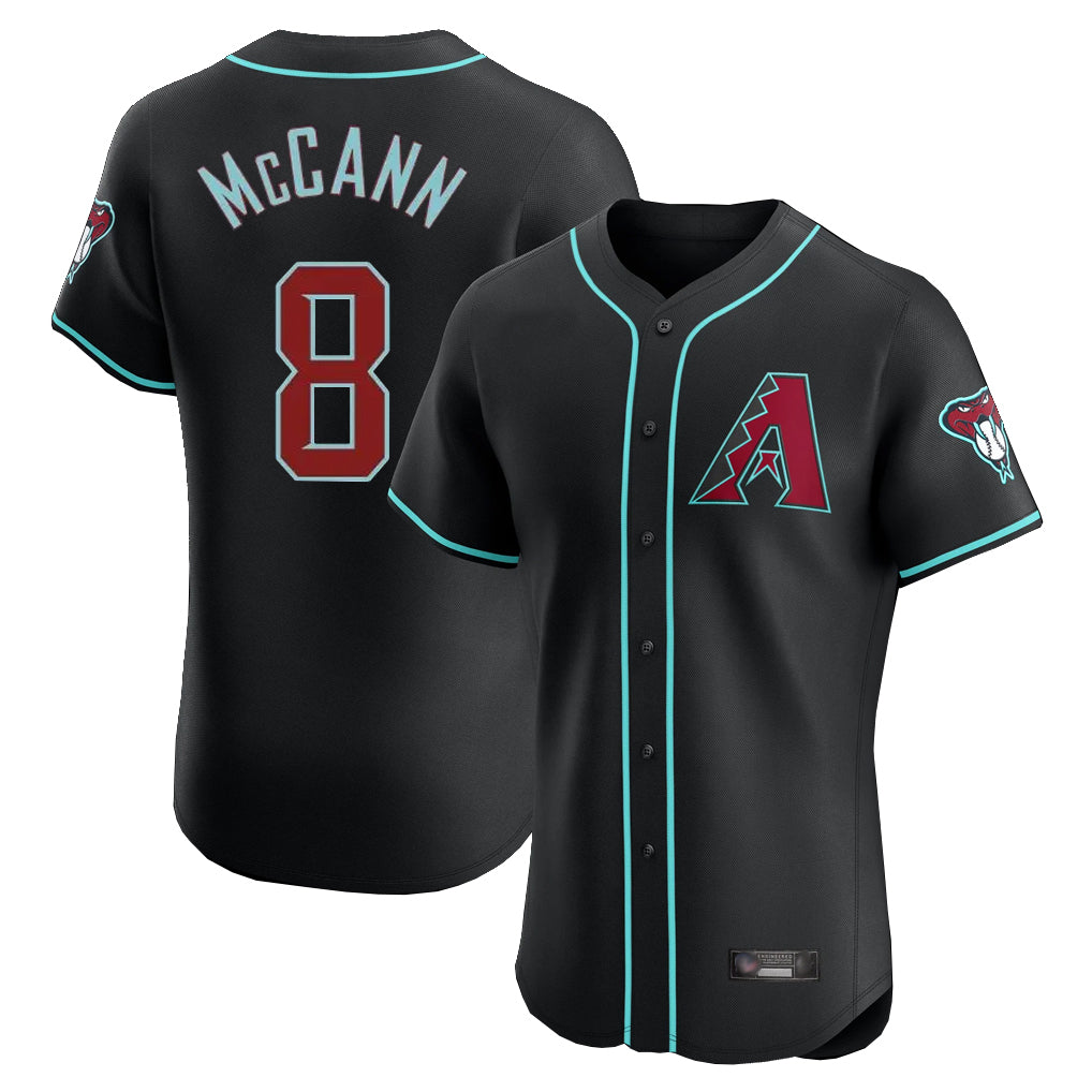 Arizona Diamondbacks #8 James McCann Player Black CONTON Limited Elite Home Game Stitched Jerseys