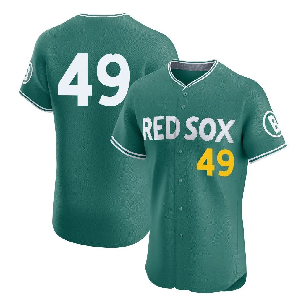 Boston Red Sox #49 Tim Wakefield Player Green CONTON City Connect Limited Elite Home Game Stitched Jerseys1